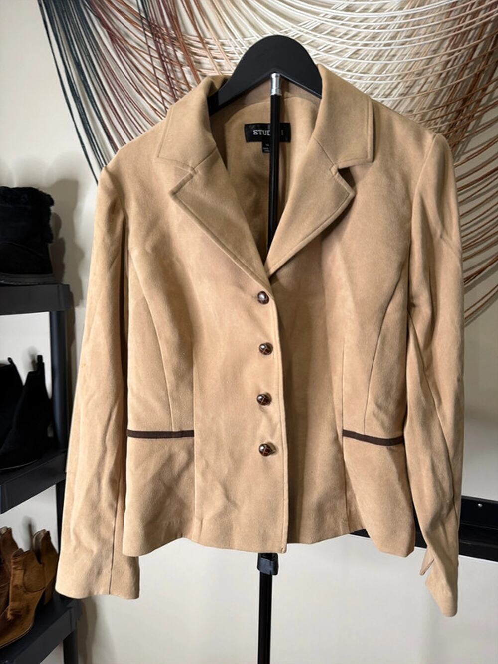 Studio faux suede beige blazer L 2568